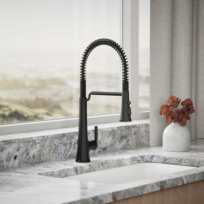 KOHLER K-23765 Tone Semi-professional pull-down kitchen sink faucet with three-function sprayhead