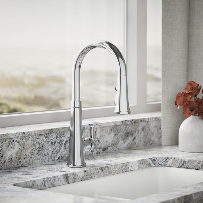 KOHLER K-23766 Tone Touchless pull-down kitchen sink faucet with three-function sprayhead