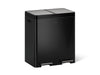 KOHLER K-23828 21.7-gallon stainless steel dual-bin step trash can, black stainless