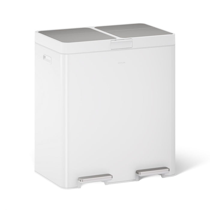 KOHLER K-23828 21.7-gallon stainless steel dual-bin step trash can, stainless steel white - view 3