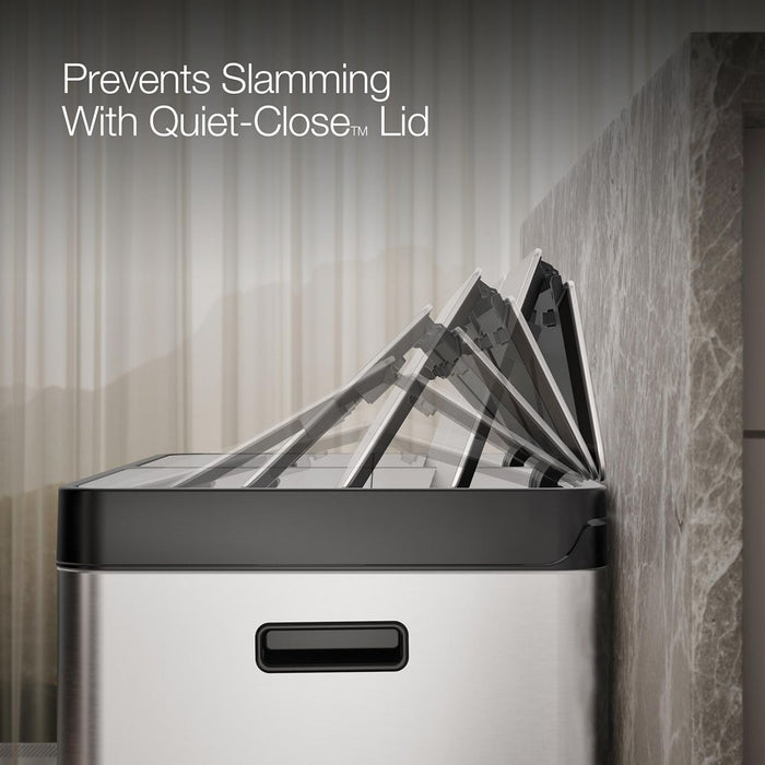 KOHLER K-23828 21.7-gallon stainless steel dual-bin step trash can - view 5