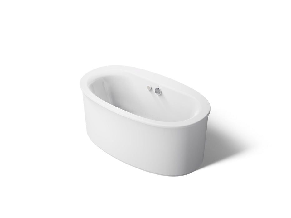 KOHLER K-24008-GH Sunstruck 60-1/2" x 34-1/2" freestanding Heated BubbleMassage air bath with straight shroud