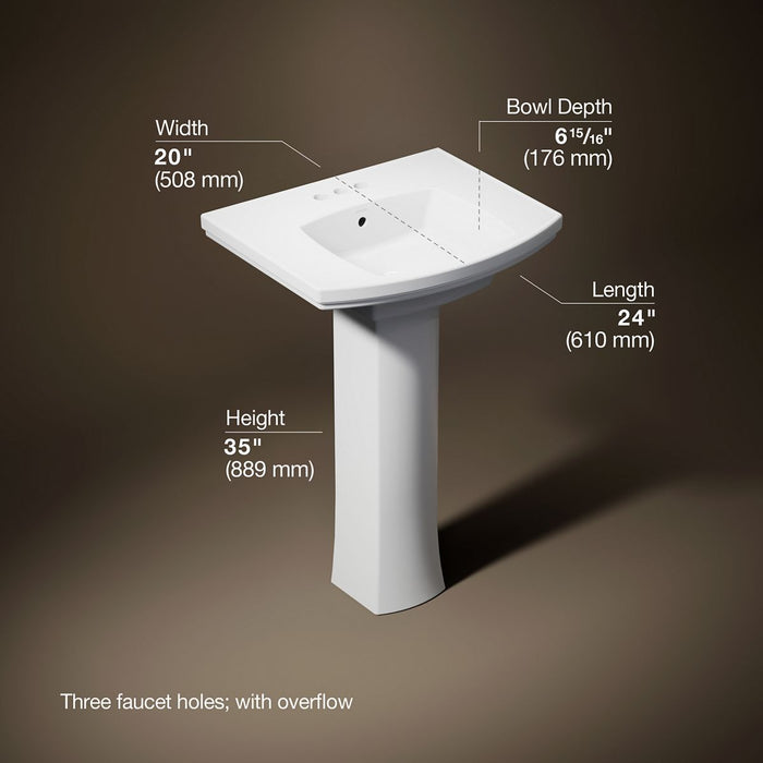 3/4 view of product with dimensions