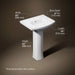3/4 view of product with dimensions