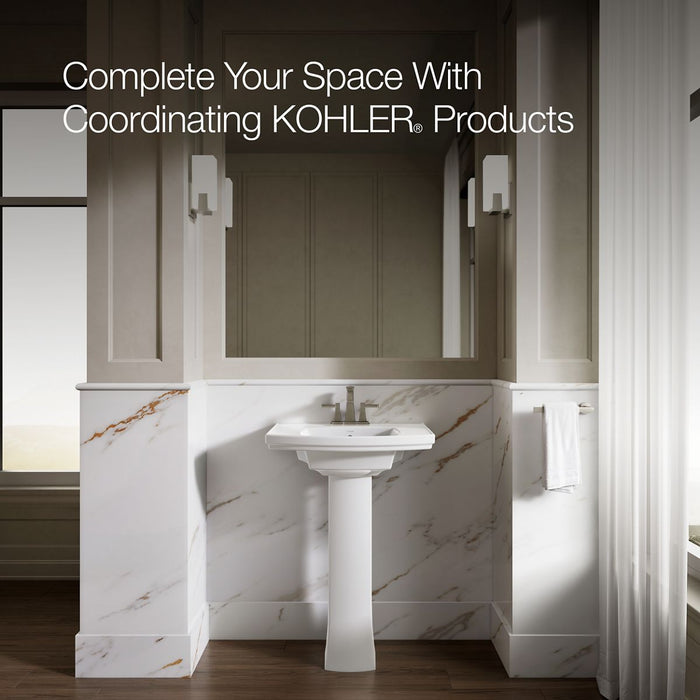 KOHLER K-24050-4 Kelston 23-3/4" rectangular pedestal bathroom sink