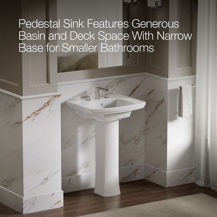 KOHLER K-24050-8 Kelston 23-3/4" rectangular pedestal bathroom sink