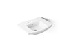 KOHLER K-24051-4 Kelston 23-3/4" rectangular pedestal bathroom sink, white
