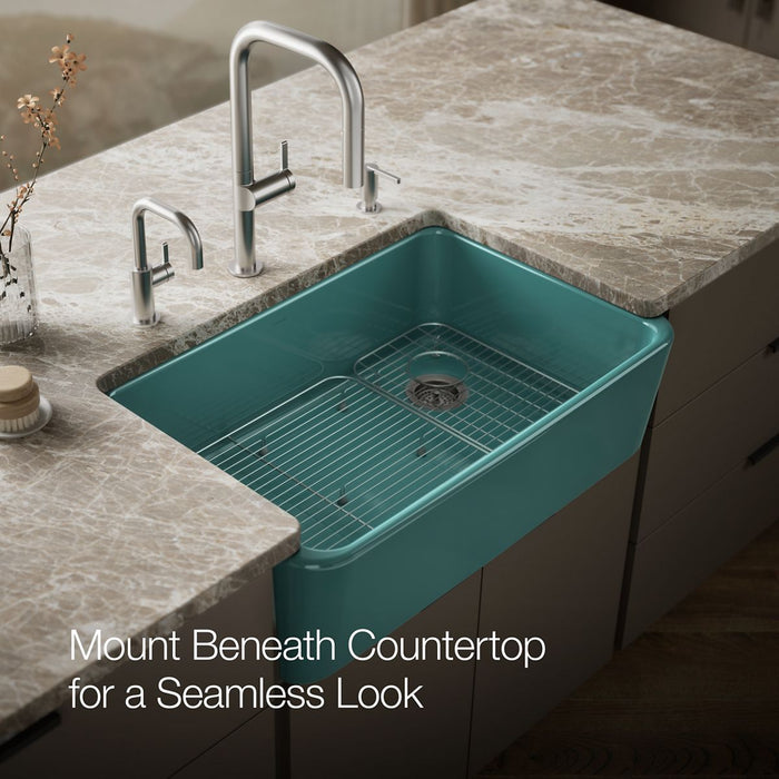 KOHLER K-24268 Ironridge 34" undermount single-bowl farmhouse kitchen sink