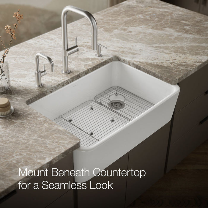 KOHLER K-24268 Ironridge 34" undermount single-bowl farmhouse kitchen sink