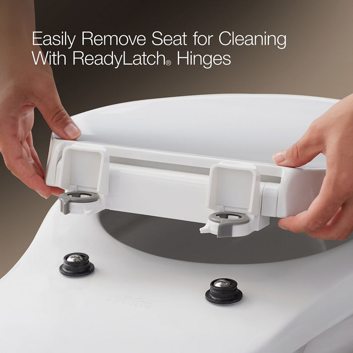 KOHLER K-24494-A Border ReadyLatch Quiet-Close round-front toilet seat with antimicrobial agent