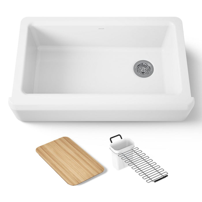 KOHLER K-24564 Riverby 35-3/4" undermount single-bowl farmhouse workstation kitchen sink