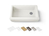 KOHLER K-24564-PC Riverby 35-3/4" undermount single-bowl farmhouse workstation kitchen sink, biscuit