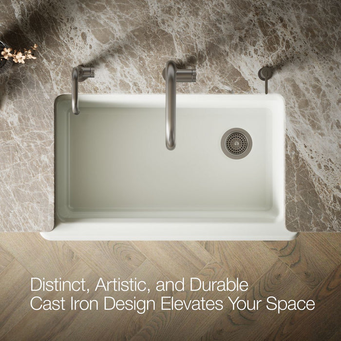 KOHLER K-24564-PC Riverby 35-3/4" undermount single-bowl farmhouse workstation kitchen sink