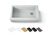 KOHLER K-24564-PC Riverby 35-3/4" undermount single-bowl farmhouse workstation kitchen sink, ice grey