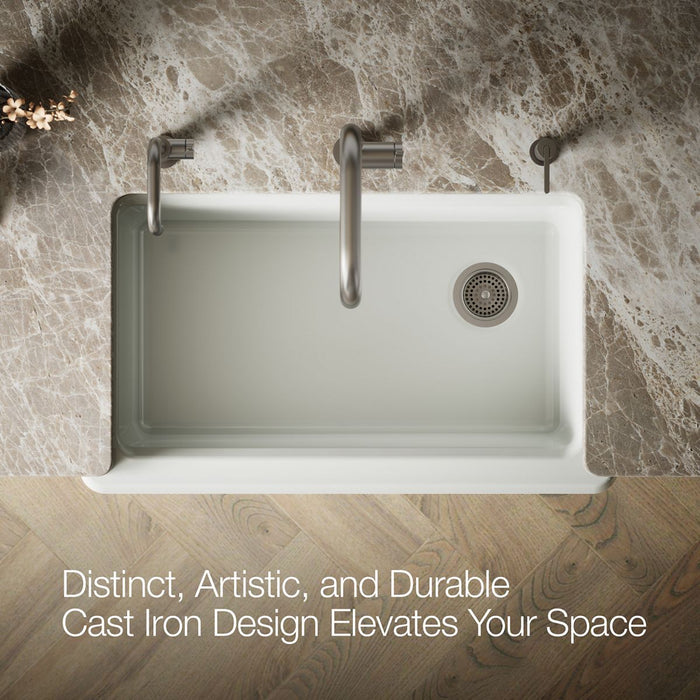 KOHLER K-24564-PC Riverby 35-3/4" undermount single-bowl farmhouse workstation kitchen sink