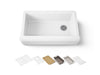 KOHLER K-24564-PC Riverby 35-3/4" undermount single-bowl farmhouse workstation kitchen sink, white