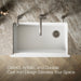 KOHLER K-24564-PC Riverby 35-3/4" undermount single-bowl farmhouse workstation kitchen sink, white - view 3