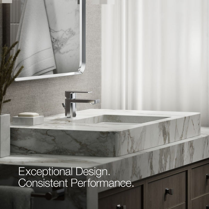 KOHLER K-24804-4 Parallel Low single-handle bathroom sink faucet, 1.2 gpm