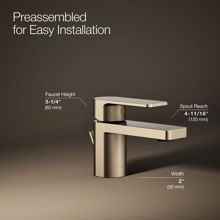 KOHLER K-24804-4K Parallel Low single-handle bathroom sink faucet, 1.0 gpm