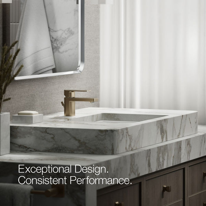 KOHLER K-24804-4K Parallel Low single-handle bathroom sink faucet, 1.0 gpm