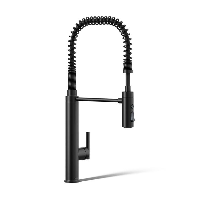 KOHLER K-24982 Purist Semi-professional kitchen sink faucet with three-function sprayhead, matte black - view 4