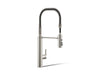 KOHLER K-24982 Purist Semi-professional kitchen sink faucet with three-function sprayhead, vibrant polished nickel