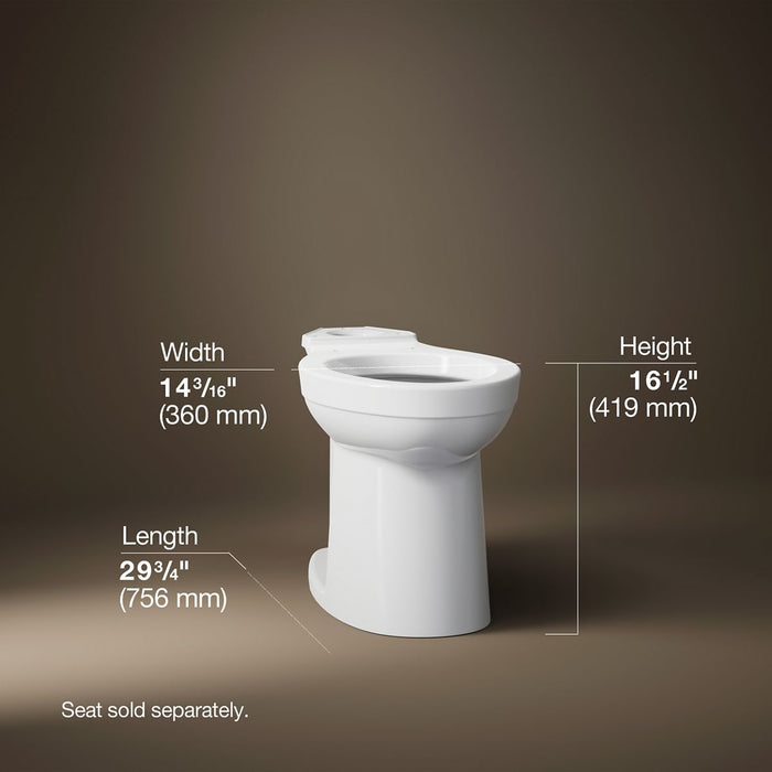 KOHLER K-25076-0 K-25076 Kingston Elongated Toilet Bowl