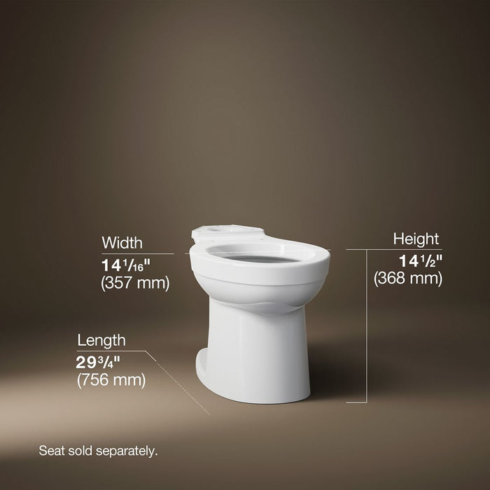 KOHLER K-25086-0 K-25086 Kingston Elongated Toilet Bowl