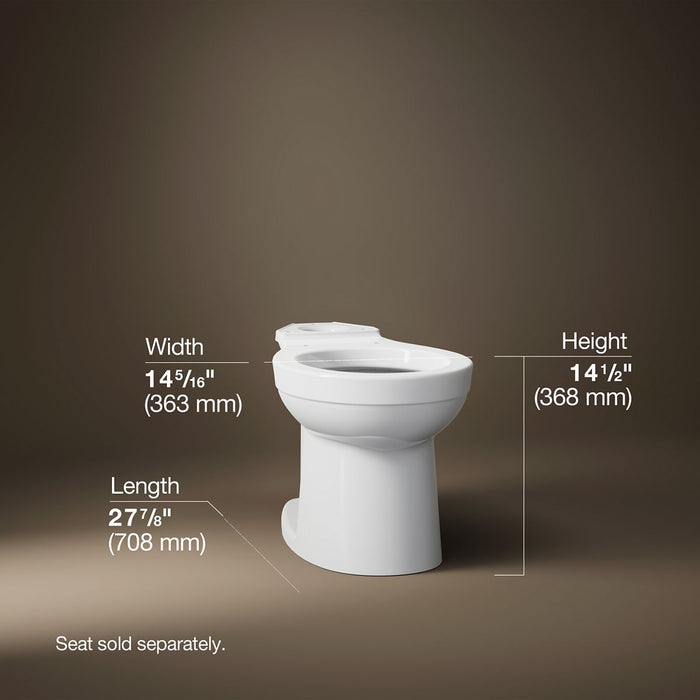 KOHLER K-25096-0 K-25096 Kingston Round-front Toilet Bowl, white - view 4