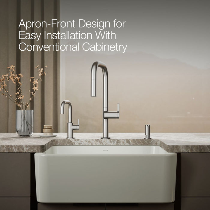 KOHLER K-25766 Ironridge 28" undermount single-bowl farmhouse kitchen sink
