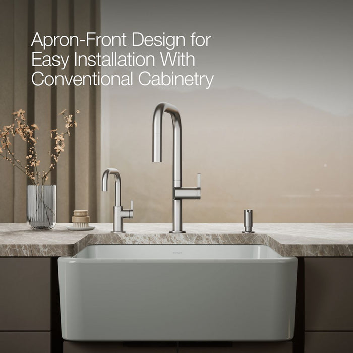 KOHLER K-25766 Ironridge 28" undermount single-bowl farmhouse kitchen sink