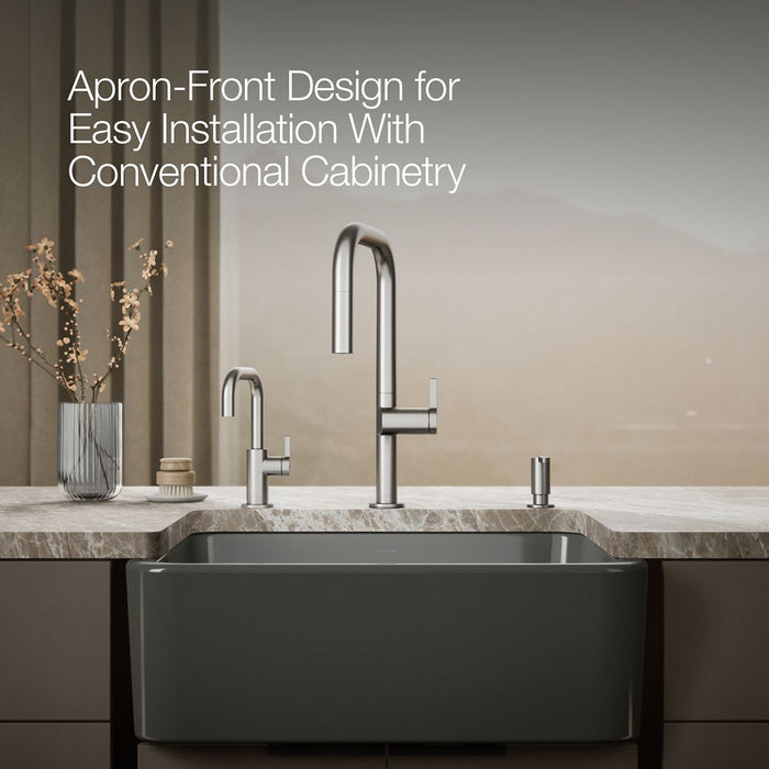 KOHLER K-25766 Ironridge 28" undermount single-bowl farmhouse kitchen sink