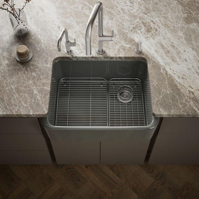 KOHLER K-25766 Ironridge 28" undermount single-bowl farmhouse kitchen sink