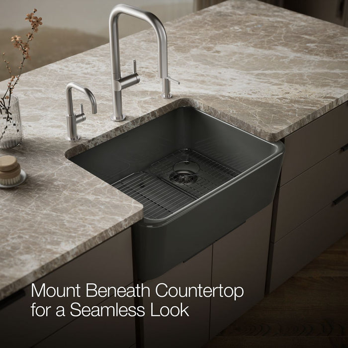 KOHLER K-25766 Ironridge 28" undermount single-bowl farmhouse kitchen sink