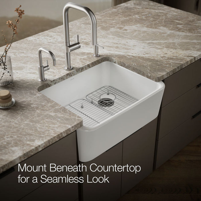KOHLER K-25766 Ironridge 28" undermount single-bowl farmhouse kitchen sink