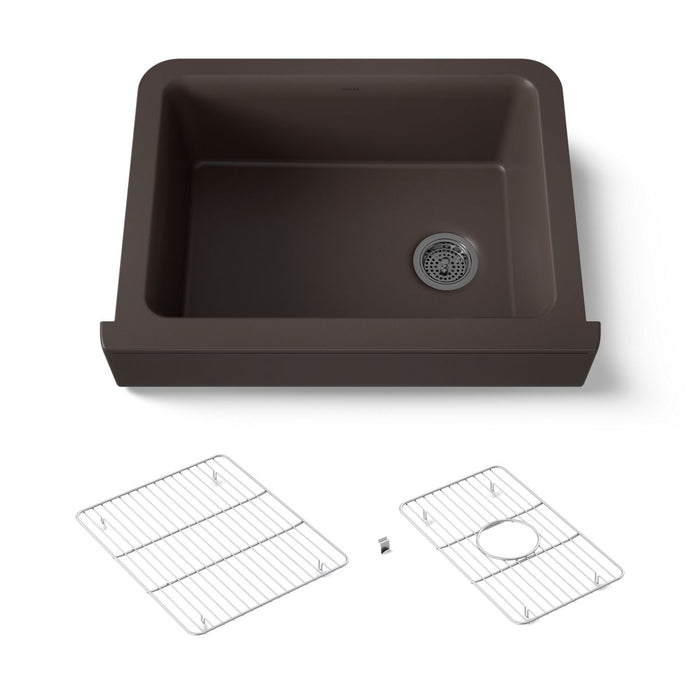 KOHLER K-25785 Cairn 29-3/4" undermount single-bowl farmhouse kitchen sink with short apron