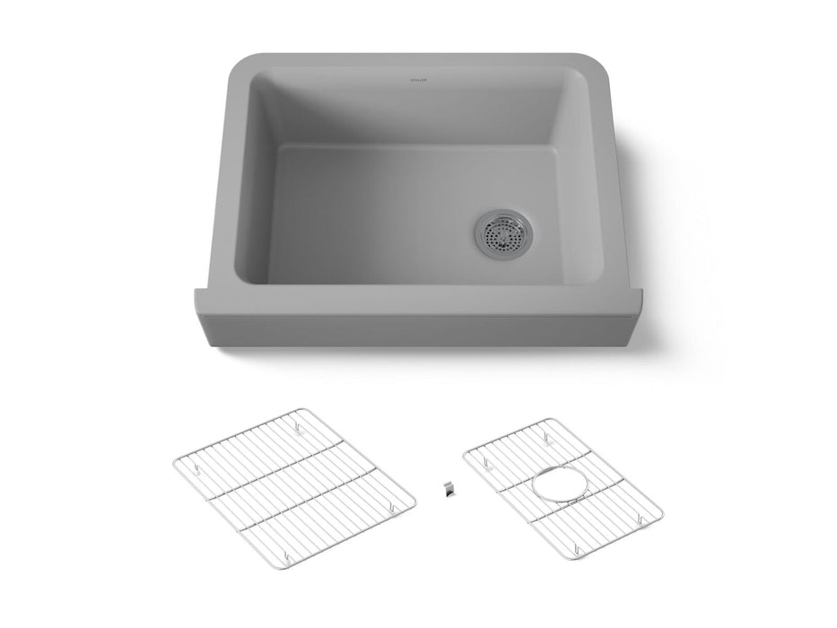 KOHLER K-25785 Cairn 29-3/4" undermount single-bowl farmhouse kitchen sink with short apron