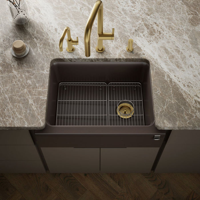 KOHLER K-25787 Cairn 29-11/16" undermount single-bowl farmhouse kitchen sink
