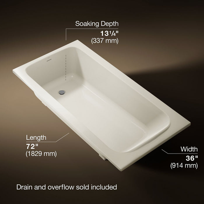 KOHLER K-25834 Avec 72" x 36" drop-in bath