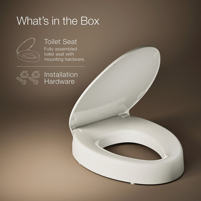 KOHLER K-25875 Hyten Elevated Quiet-Close elongated toilet seat, almond - view 5