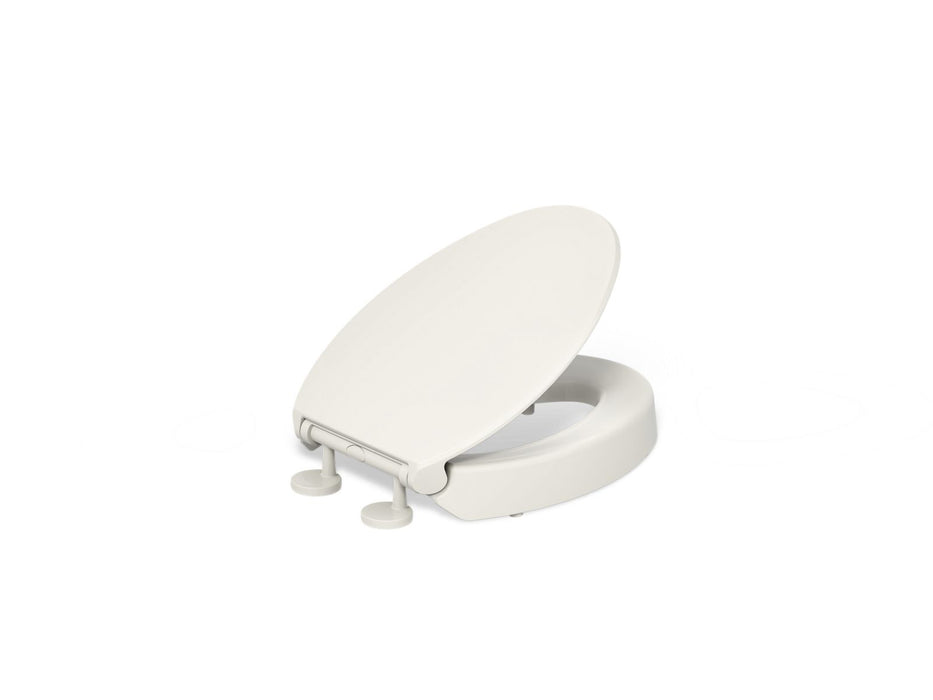 KOHLER K-25875 Hyten Elevated Quiet-Close elongated toilet seat, biscuit