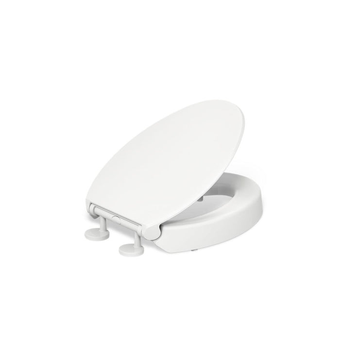 KOHLER K-25875 Hyten Elevated Quiet-Close elongated toilet seat, white - view 4