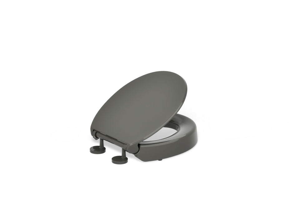 KOHLER K-25876 Hyten Elevated Quiet-Close round-front toilet seat