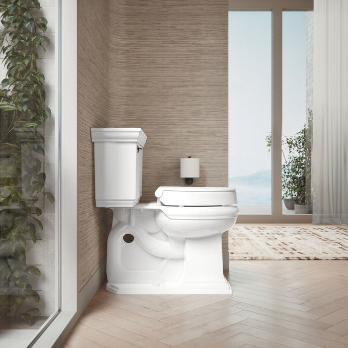 KOHLER K-25876 Hyten Elevated Quiet-Close round-front toilet seat