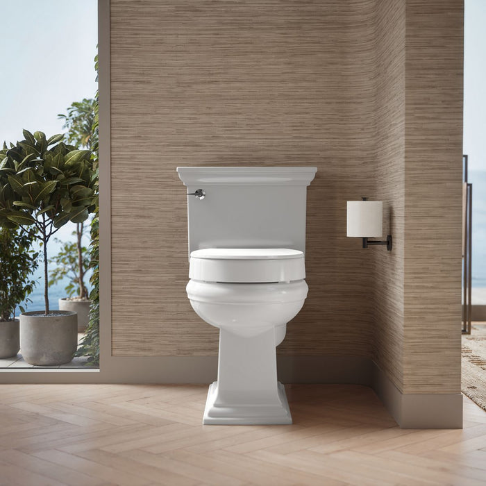 KOHLER K-25876 Hyten Elevated Quiet-Close round-front toilet seat