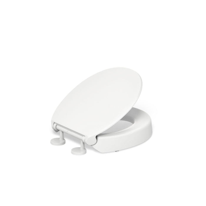 KOHLER K-25876 Hyten Elevated Quiet-Close round-front toilet seat