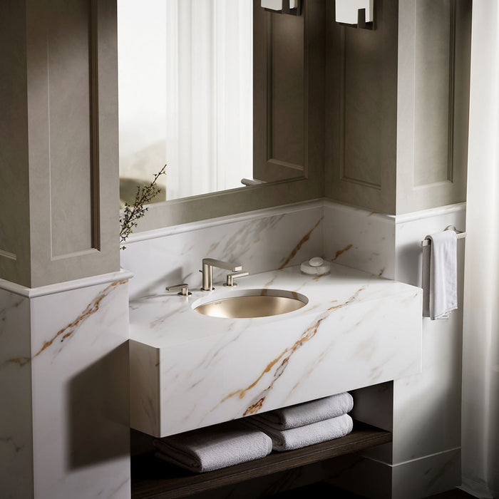 KOHLER K-2608-SU Bachata 20" oval drop-in/undermount bathroom sink, no overflow