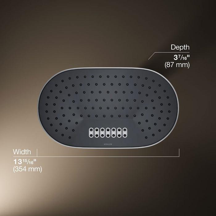 KOHLER K-26295 Statement Oblong 14" two-function rainhead, 2.5 gpm