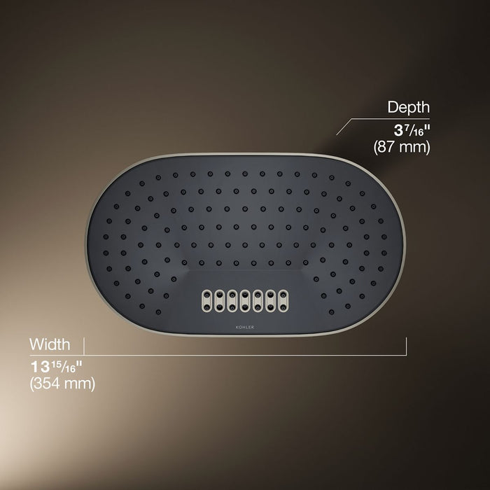 KOHLER K-26295 Statement Oblong 14" two-function rainhead, 2.5 gpm