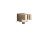 KOHLER K-26310 Statement Wall-mount Handshower Holder with Supply Elbow and Check Valve, Vibrant Brushed Bronze - 3/4 view of
